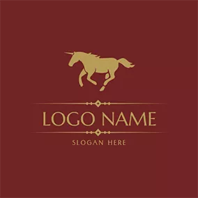 Logotipo De Correr Simple Unicorn and Running logo design