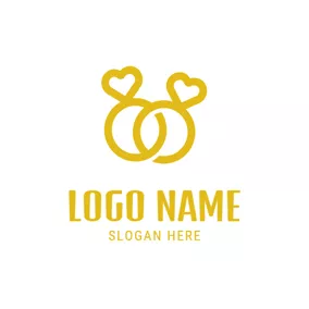 Engagement Logo Simple Wedding Ring logo design