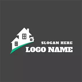 臨時營房 Logo Simple White and Black Cottage logo design