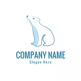Ice Logo Simple White Polar Bear logo design