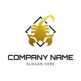 Danger Logo Simple Yellow Scorpion Icon logo design