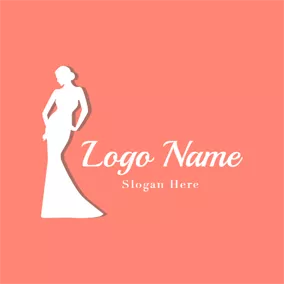 Elegant Logo Slim Lady Model logo design