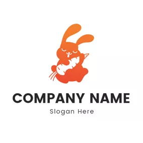 Love Logo Small Carrot and Likable Rabbit logo design