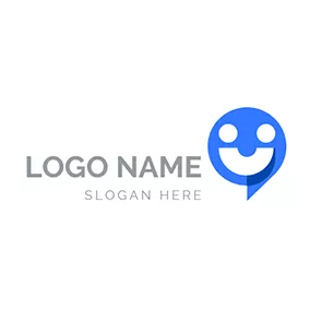 Communication Logo Smile Face Emoji Dialogue logo design