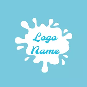 水彩　ロゴ Splash Pure Milk Pattern logo design