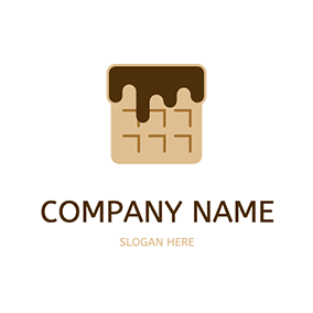 Delicious Logo Square Grid Chocolate Waffle logo design