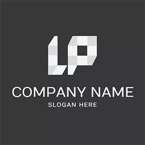 Pロゴ Square Shape Simple Letter L P logo design