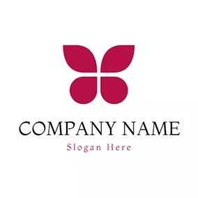 Logo Du Papillon Symmetry and Simple Red Butterfly logo design