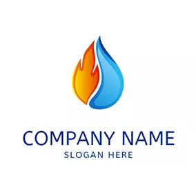 Hot Logo Temperature Rain Fire Combine logo design