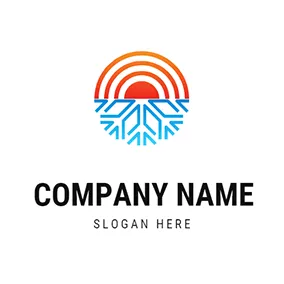 Hot Logo Temperature Snow Line Combine logo design