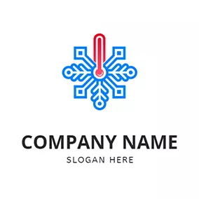 Hot Logo Temperature Snow Thermometer logo design