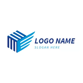 Concrete Logo Three Dimensional Square and Wing logo design