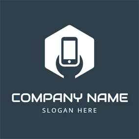 Communicate Logo Tool and Black Mobile Phone logo design