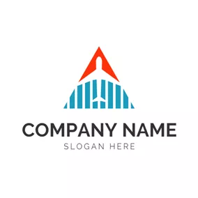 Plane Logo Triangle Shape and Airplane logo design