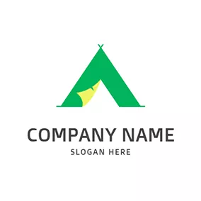 Logótipo De Campista Triangle Tent Letter A A logo design