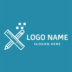 Xロゴ Unique Blue and White Letter X logo design