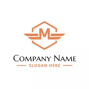 Shape Logo Unique Orange Letter M logo design