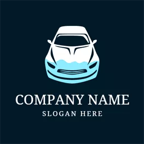 洗車ロゴ Water and White Car logo design