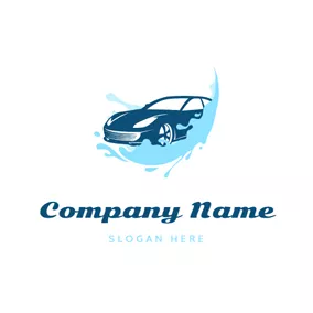 洗車ロゴ Water Spray and Car logo design