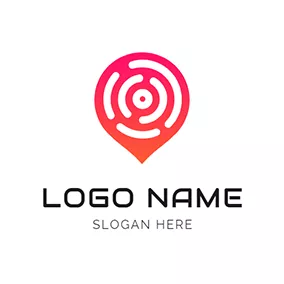 Place Logo Webcam Location Line Touch logo design