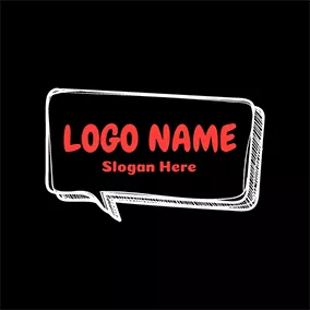 Bold Logo White and Black Dialog Box logo design