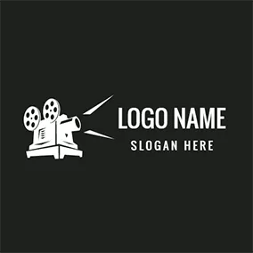 Production Logo White and Black Video Icon logo design