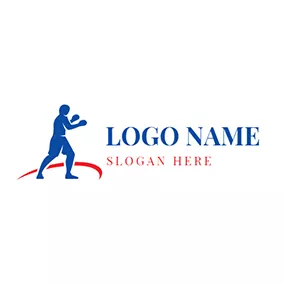 Logótipo Caixa White and Blue Boxer logo design