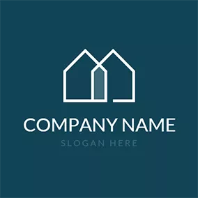 Home Logo White and Blue House logo design