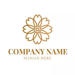 Fancy Logo White and Golden Peony logo design