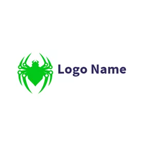 Danger Logo White and Green Spider logo design