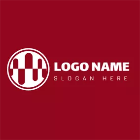 Logotipo De Redes Sociales White Circle and Red Cylinder logo design