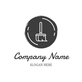 Cleaning Logo White Cleaning Broom logo design