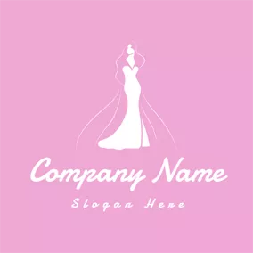 Apparel Logo White Dress and Clothing Brand logo design