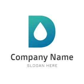 Decor Logo White Drop and Green Letter D logo design