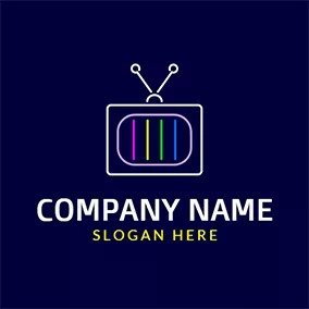 Color Logo White Frame and Colorful Tv logo design