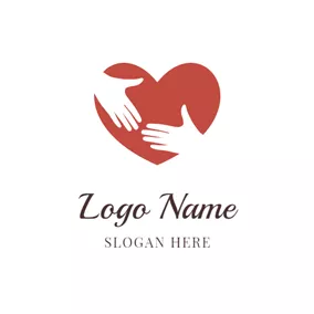 律師Logo White Hand and Red Heart logo design
