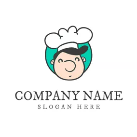 アニメーションロゴ White Hat and Cartoon Chef logo design