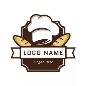 Logótipo De Padeiro White Hat and Yellow Bread logo design