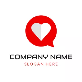 Logótipo De Contacto White Heart and Red Frame logo design