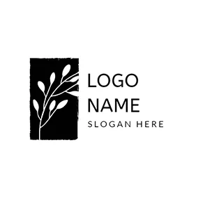 Fancy Logo White Leaf and Black Frame logo design