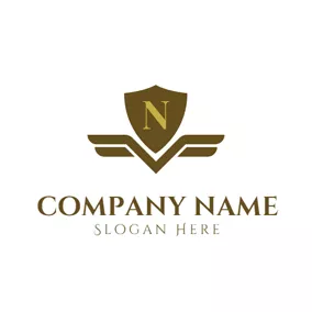Yellow Logo Yellow and Brown Letter N logo design