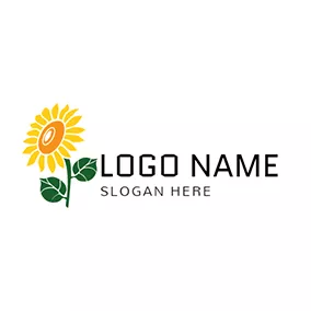 Ecologic Logo Yellow and Orange Sunflower Icon logo design