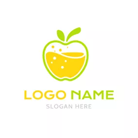 Fresh Logo Yellow and White Apple Juice logo design