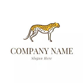 Jaguar Logo Yellow and White Cheetah logo design