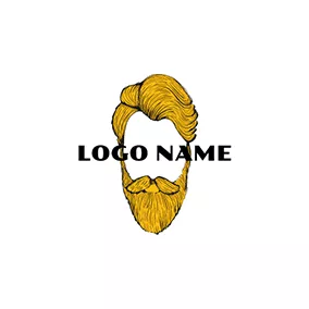 Logótipo De Especialista Yellow and White Hipster Man logo design