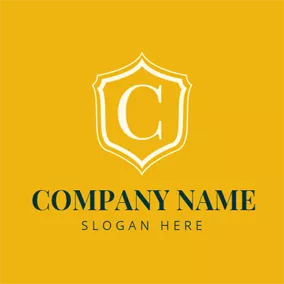 Shape Logo Yellow and White Letter C logo design