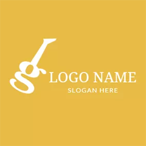 音樂節logo Yellow and White Letter G logo design