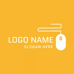 Shape Logo Yellow and White Mouse logo design