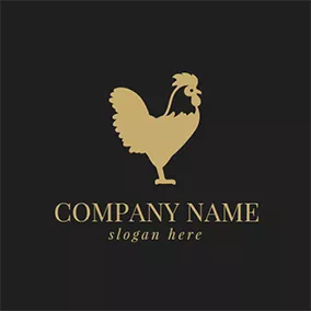 ヒヨコのロゴ Yellow Rooster Chicken Icon logo design