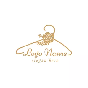 Hanger Logo Yellow Rose and Boutique logo design